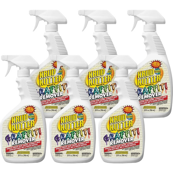 Krud Kutter Graffiti Remover, Water-Based, Multi-surface, 32 fl. oz, 6/CT (RSTGR326CT) Case of 6