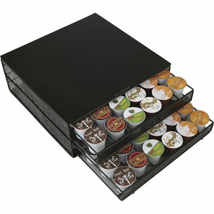 Mind Reader Coffee Pod Drawer, 2-Drawer, 13"Wx12-4/5"Lx5-1/10"H, Black (EMSDBMTRAYBLK) Each