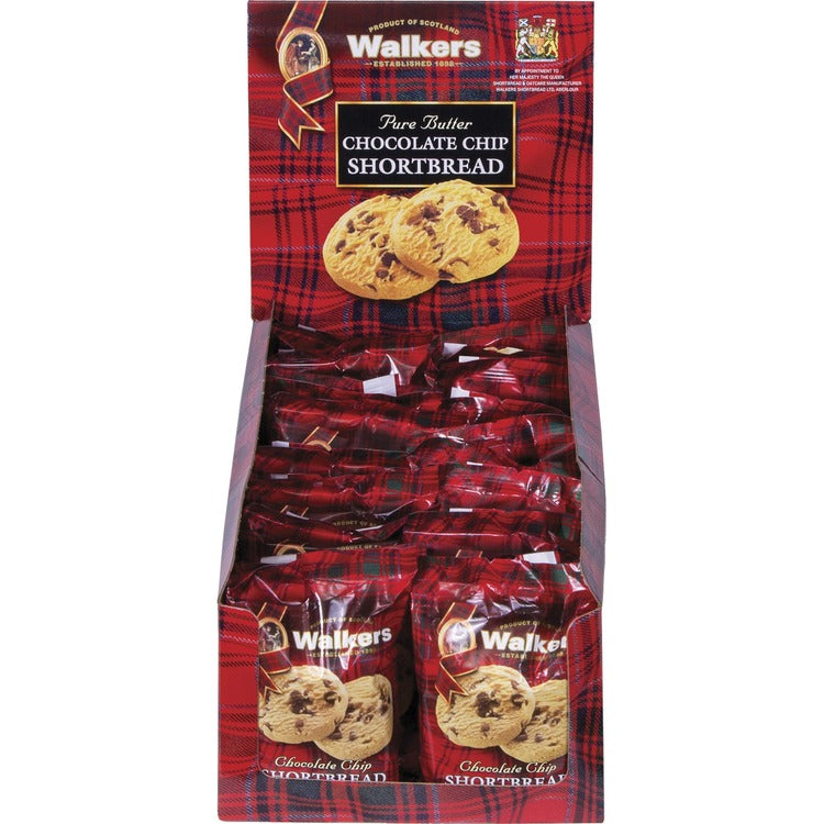Walkers Shortbread Cookies, Chocolate Chip Shortbread, 2.2 oz Box (OFXW1537D) Box of 20