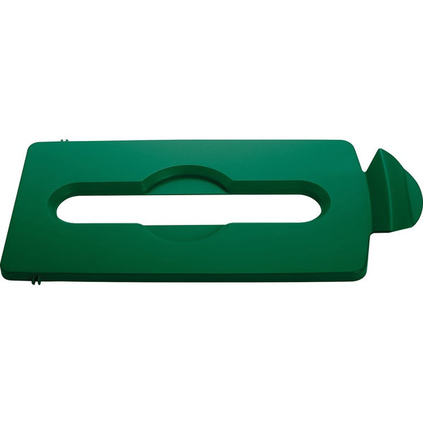 Rubbermaid Commercial Lid Insert, Open, f/Slim Jim Recycling Stations - Paper, Green (RCP2007886) Each