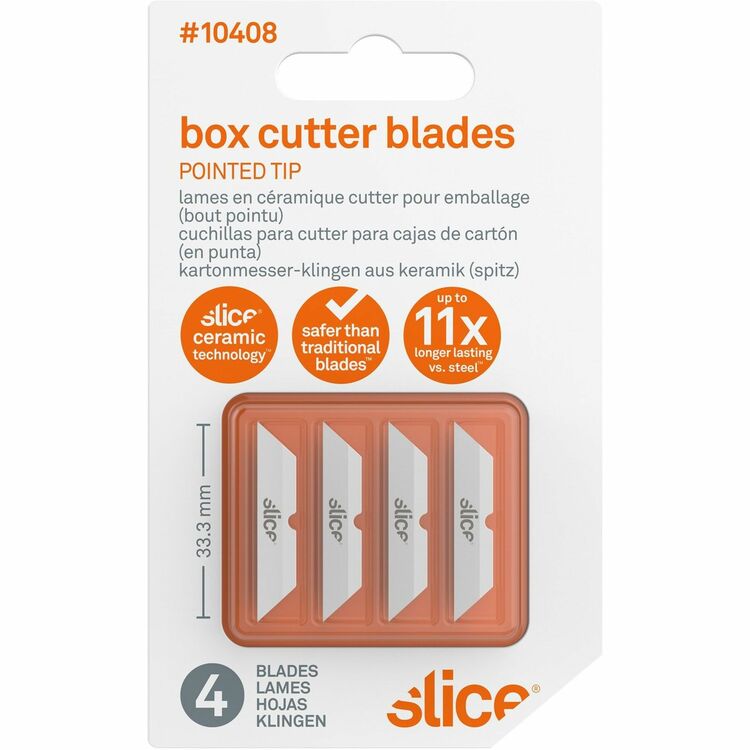 Slice Ceramic Blade, Pointed Tip, 1/20"x1-3/10"x1/4", 4/PK White (SLI10408) Pack of 4