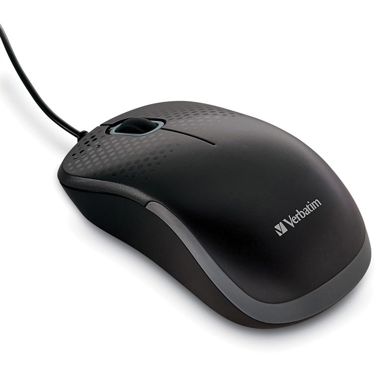 Verbatim Optical Mouse w/71" Cable, Silent Tech, USB, Corded (VER99790)