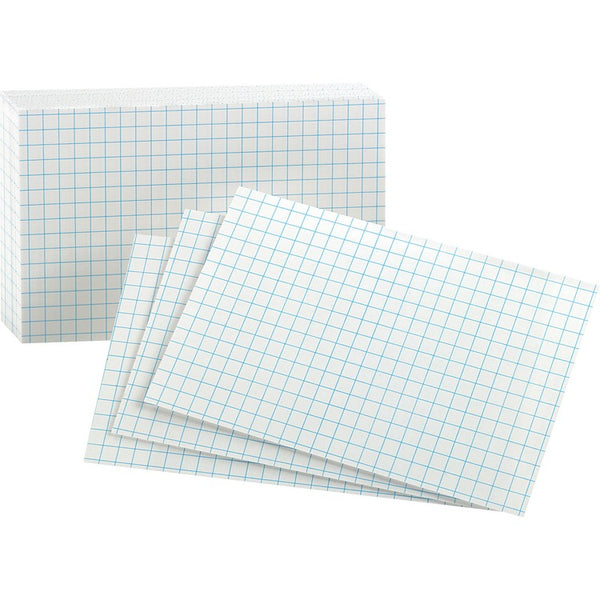 Oxford Grid Index Cards, 3 x 5, White, 100/Pack (OXF02035) Pack of 100