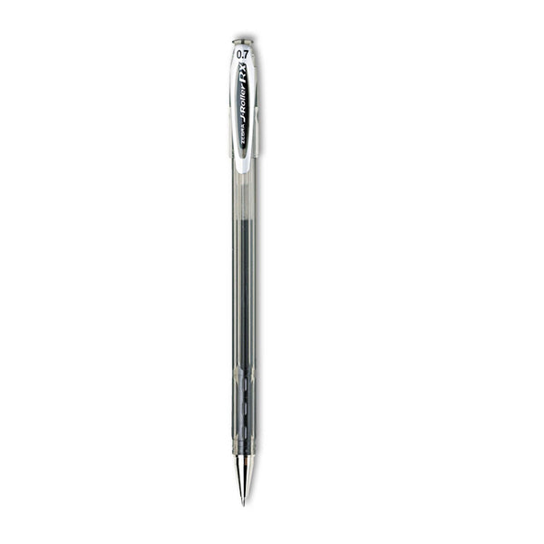 Zebra® J-Roller RX Gel Pen, Stick, Medium 0.7 mm, Black Ink, Clear/Black Barrel, 12/Pack (ZEB43110)