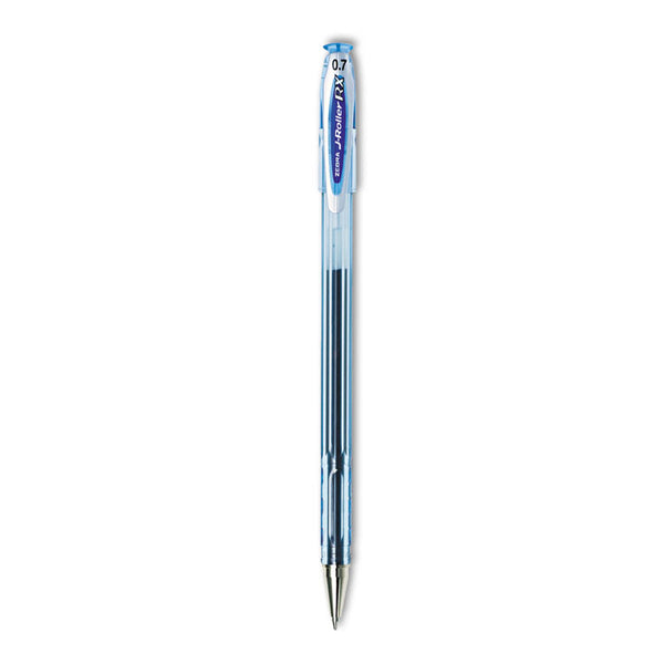 Zebra® J-Roller RX Gel Pen, Stick, Medium 0.7 mm, Blue Ink, Translucent Blue Barrel, 12/Pack (ZEB43120)