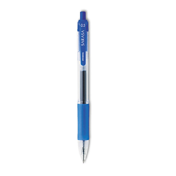 Zebra® Sarasa Dry Gel X20 Gel Pen, Retractable, Fine 0.5 mm, Blue Ink, Clear/Blue Barrel, 12/Pack (ZEB46720) 1 Dozen