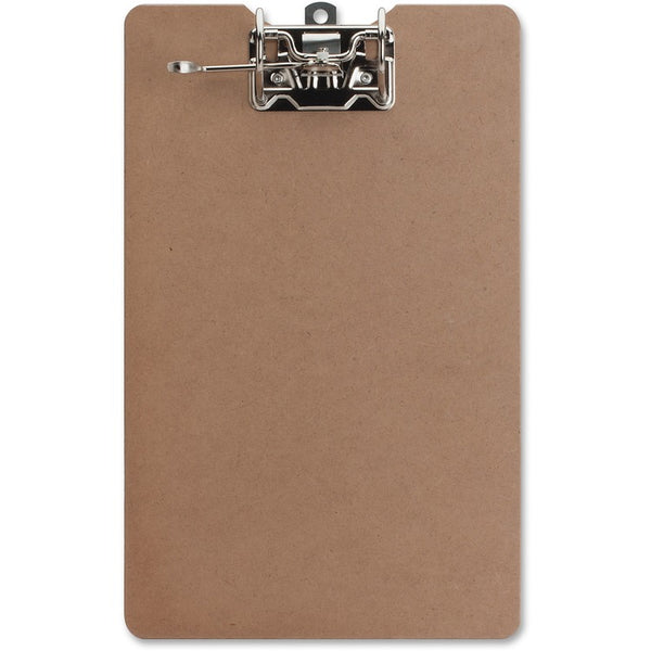 Business Source Clipboard w/Metal Lever, 2-1/2" Cap., 8 1/2" x 14", Brown (BSN01382) Each