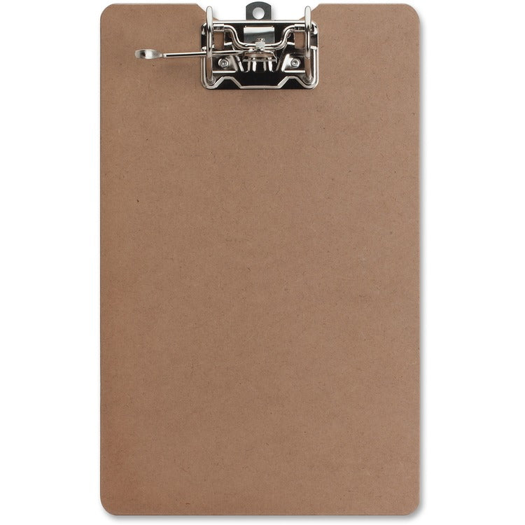 Business Source Clipboard w/Metal Lever, 2-1/2" Cap., 8 1/2" x 14", Brown (BSN01382) Each