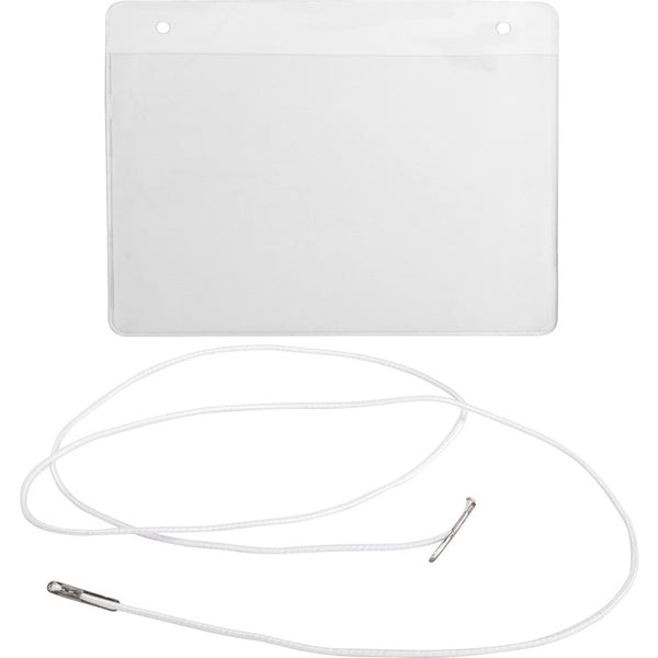 Business Source Name Badges, Hanging Cord, 4"x3", 50/BX, Plain White (BSN01615) Box of 50