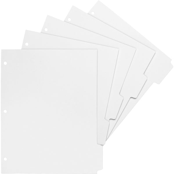 Business Source Dividers w/Print-On Tabs,f/Xerox 5090,3HP,Ltr,50ST/BX,White (BSN02077) Box of 50