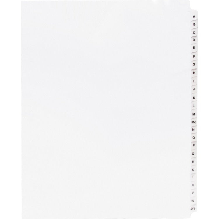 Business Source Index Dividers, w/TOC, A-Z, 3HP, Letter, 25/ST, White (BSN05858) Set of 25