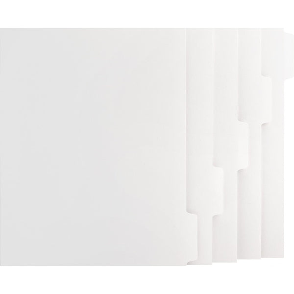 Business Source Dividers w/Print-on Tabs,90 Bright, 8-1/2"x11", 50ST/BX, White (BSN21000) Box of 50