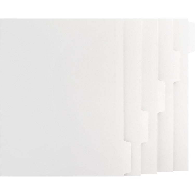 Business Source Dividers w/Print-on Tabs,90 Bright, 8-1/2"x11", 50ST/BX, White (BSN21000) Box of 50