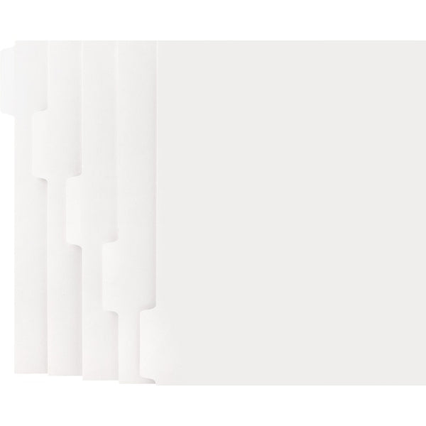 Business Source Dividers w/Print-on Tabs, 90 Bright, 8-1/2"x11", 50ST/BX, White (BSN21002) Box of 50