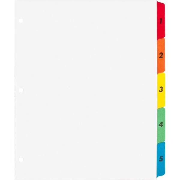Business Source Index Dividers w/TOC Page, 1-5, 8-1/2"x11", 5 Tabs/ST, Multi (BSN21900) 1 Set
