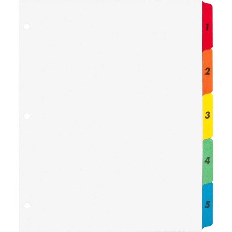 Business Source Index Dividers w/TOC Page, 1-5, 8-1/2"x11", 5 Tabs/ST, Multi (BSN21900) 1 Set