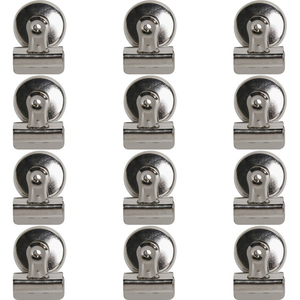 Business Source Bulldog Clip,Magnetic Back,Size 1,1-1/4"W,3/8" Cap,12/BX (BSN58504BX) Box of 12