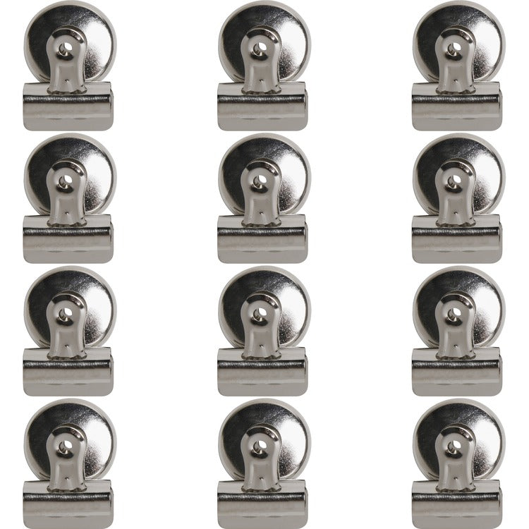 Business Source Bulldog Clip,Magnetic Back,Size 1,1-1/4"W,3/8" Cap,12/BX (BSN58504BX) Box of 12