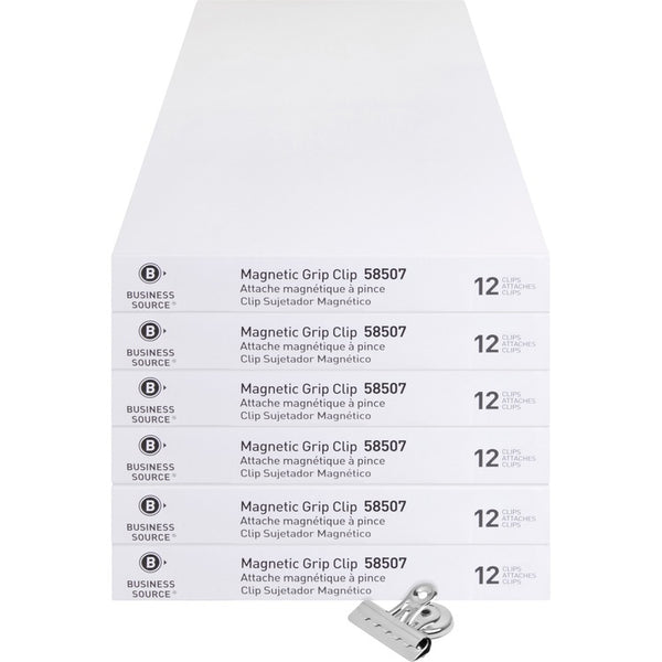 Business Source Magnetic Clips,Display Pack,Sz 2,2-1/4"W,1/2"Cap,72/BD (BSN58507BD) Box of 72