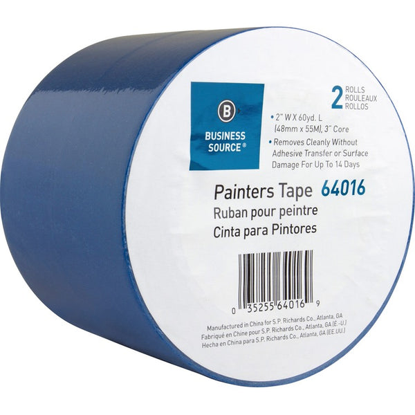 Business Source Painters Tape, Multisurface, 2"x60 Yards, 2 Roll/PK, Blue (BSN64016) Pack of 2