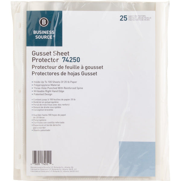 Business Source Sheet Protectors,Heavyweight,100-Sht Cap,8-1/2",25/PK,Clear (BSN74250) Pack of 25