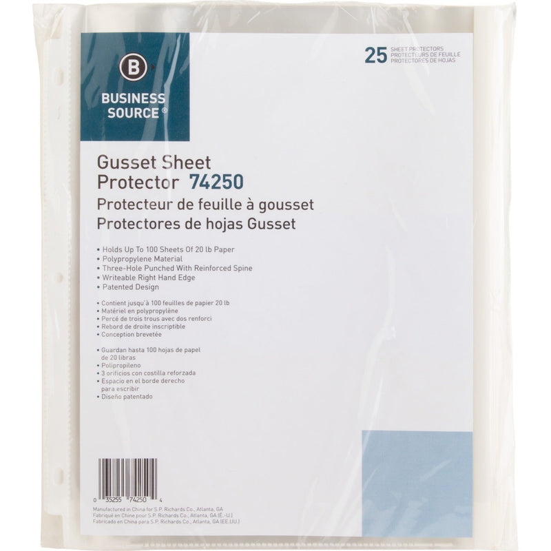 Business Source Sheet Protectors,Heavyweight,100-Sht Cap,8-1/2",25/PK,Clear (BSN74250) Pack of 25