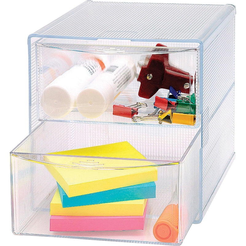 Business Source Storage Organizer, 2 Drawer, 6"x6"x6", Clear (BSN82978) Each