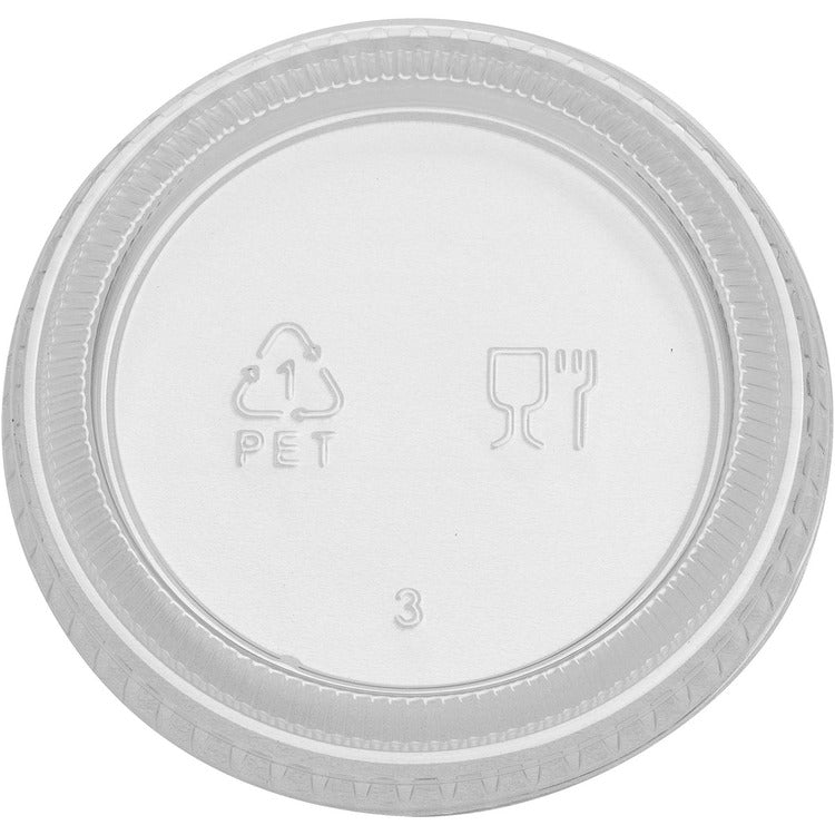 Dixie Portion Cup Lid, 2-14/25"Wx2-14/15"Lx3/10"H, 2400/CT, Clear (DXEPL20CLEAR) Case of 2400