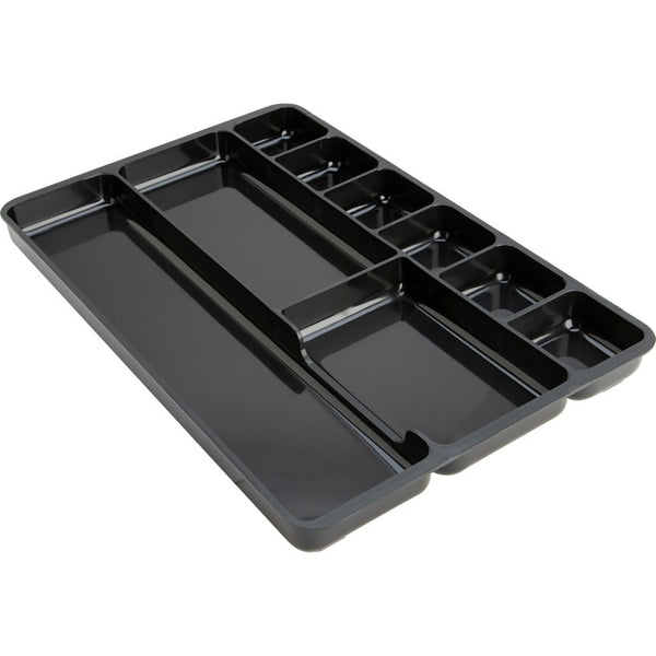 Lorell Drawer Organizer Tray, 9 Comp., 14"Wx9-3/8"Dx1-1/4"H, Black (LLR60006)