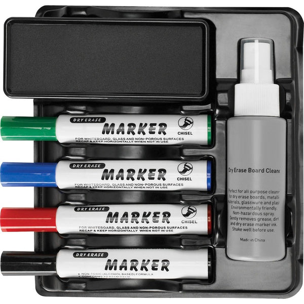 Lorell Marker/Eraser Caddy, w/Mounting Tape, 8"x7"x2-13/16", Black (LLR75628)