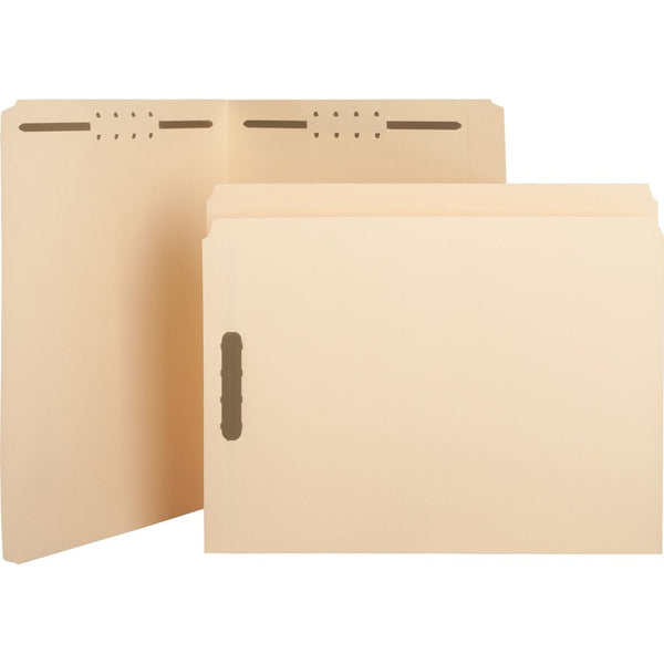 Business Source Fastener Folders, w/2-Ply Straight Tab, 2 Fstnr, Ltr, 50/BX, Manilla (BSN17211) Box of 50