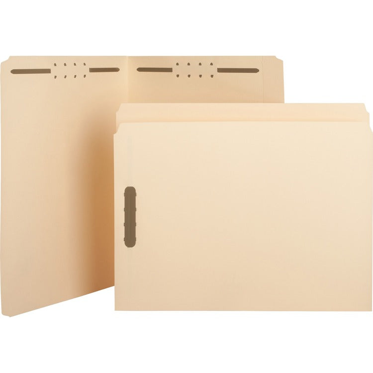 Business Source Fastener Folders, w/2-Ply Straight Tab, 2 Fstnr, Ltr, 50/BX, Manilla (BSN17211) Box of 50
