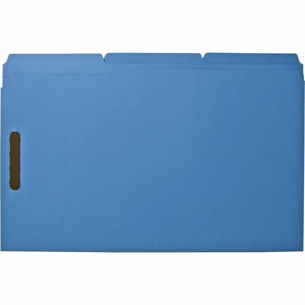Business Source Fastener Folders, w/2-Ply Tab, 1/3 AST Tab, Lgl, 50/BX, Blue (BSN17219) Box of 50