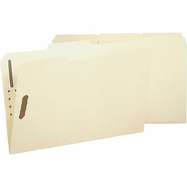 Business Source Fastener Folder, w/2-Ply Tab, 2 Fstnr, 1/3 Tab, Lgl, 50/BX, Manilla (BSN17231) Box of 50