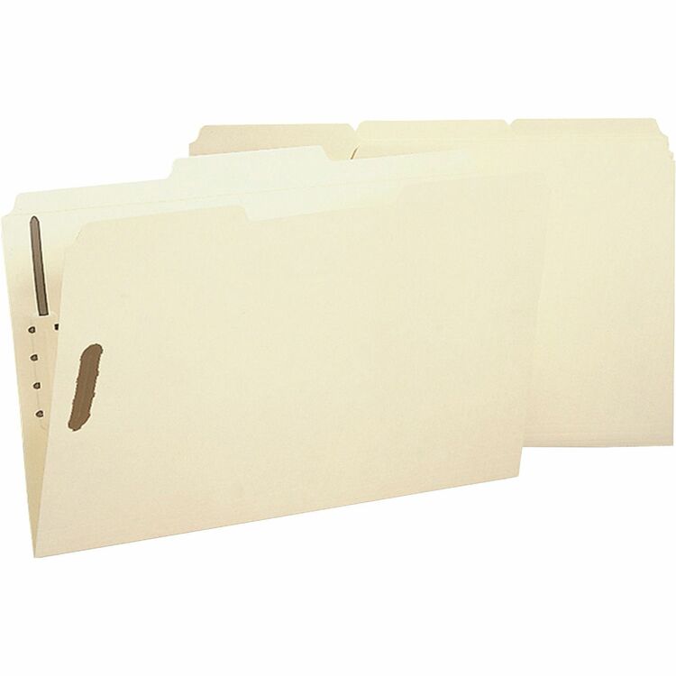 Business Source Fastener Folder, w/2-Ply Tab, 2 Fstnr, 1/3 Tab, Lgl, 50/BX, Manilla (BSN17231) Box of 50