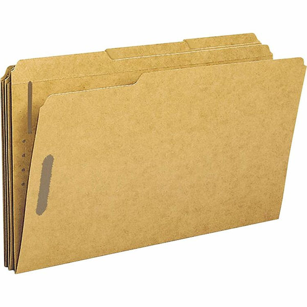 Business Source Fastener Folders, w/2-Ply Top 1/3 Cut Tab, Lgl, 50/BX, Kraft (BSN17232) Box of 50