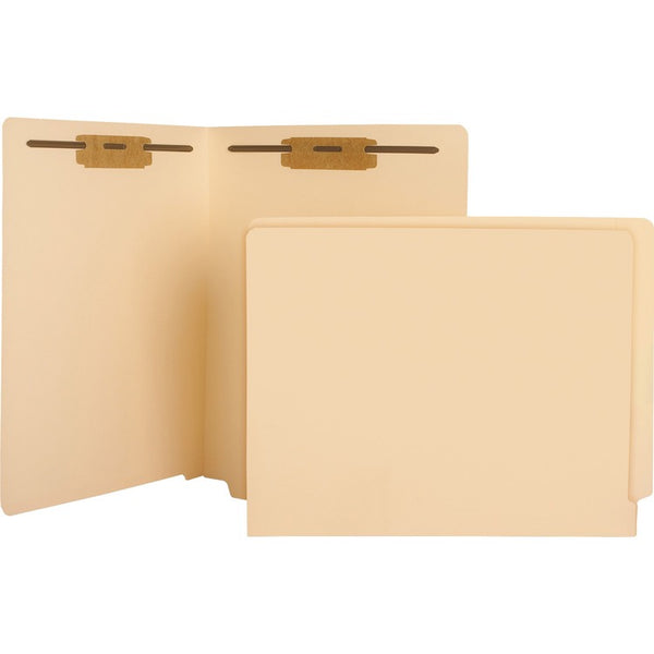 Business Source Fastener Folders, w/2-Ply Tab, Pos 1 and 3, Letter, 50/BX, Manilla (BSN17262) Box of 50