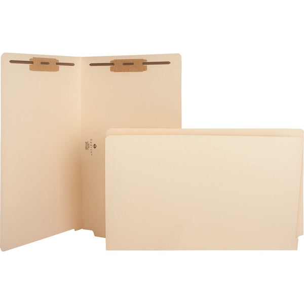 Business Source Fastener Folders, w/2-Ply Tab, Pos 1 and 3, Legal, 50/BX, Manilla (BSN17265) Box of 50
