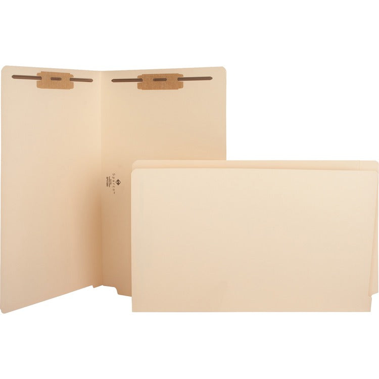 Business Source Fastener Folders, w/2-Ply Tab, Pos 1 and 3, Legal, 50/BX, Manilla (BSN17265) Box of 50