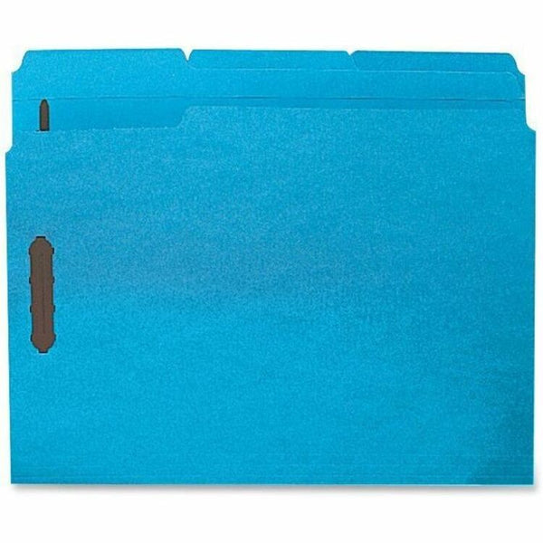 Business Source Fastener Folders, w/2-Ply Tab, 1/3 AST Tab, Ltr, 50/BX, Blue (BSN17267) Box of 50