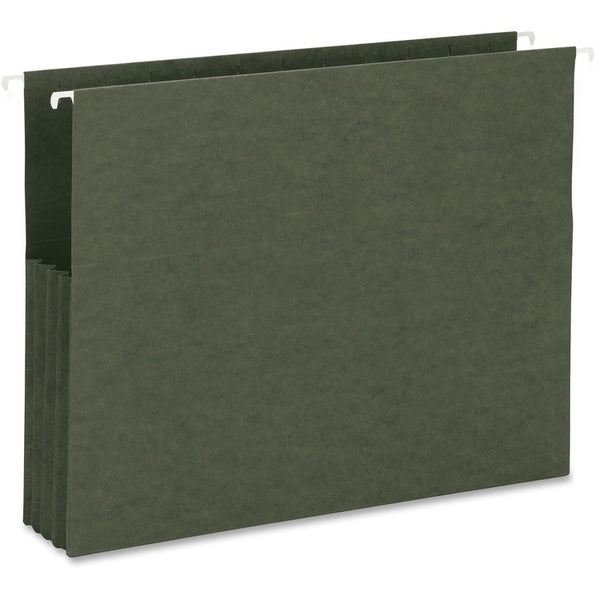 Business Source Hanging File Pockets, 3.5" Exp, Ltr, 10/BX, Green (BSN17715) Box of 10