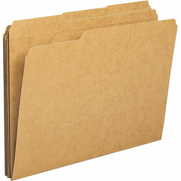 Business Source File Folders, 11 pt, 1/3 Cut AST Tab, Ltr, 100/BX, Manilla (BSN20890) Box of 100
