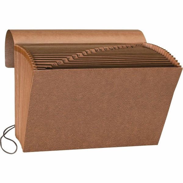 Business Source Accordion File, w/Flap, A-Z, 21 Pocket, Letter, 12"x10", Brown (BSN23680) Each
