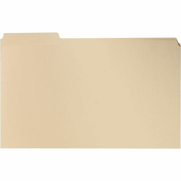 Business Source File Folders, 1/3 Cut Assorted Tab, 2-Ply, Lgl, 100/BX, Manilla (BSN241113) Box of 100