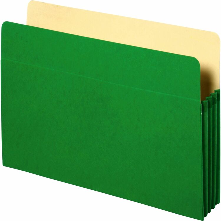 Business Source Accordion Pocket,3-1/2" Exp,11-3/4"x9-1/2",Green (BSN26551) Each