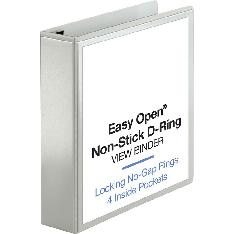 Business Source View Binder, Locking D-Ring, 2" Capacity, Letter, White (BSN26959) Each