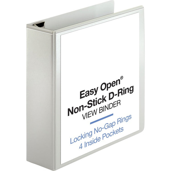 Business Source View Binder, Locking D-Ring, 3" Capacity, Letter, White (BSN26961) Each