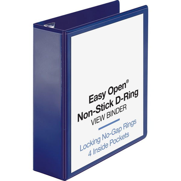 Business Source View Binder, D-Ring, 3" Capacity, 11"x8-1/2", Navy (BSN26976) Each