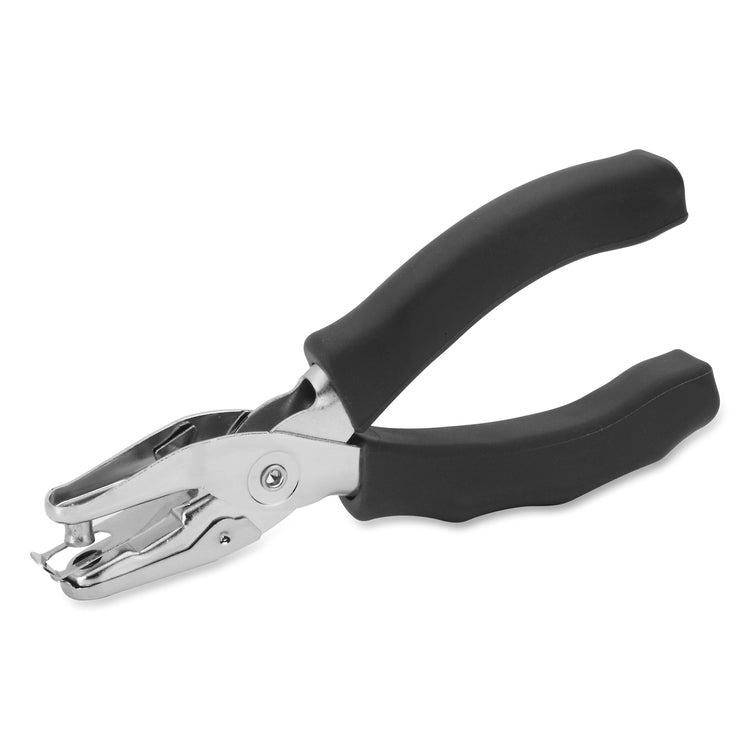 Business Source Hole Punch, 1 Hole, 6-Sht Cap, 1/4" Dia, Silver/Black (BSN39283) Each