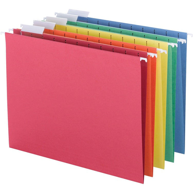 Business Source Hanging Folders, 1/5 Tab Cut, Letter, 25/BX, Assorted (BSN5215AST) Box of 25